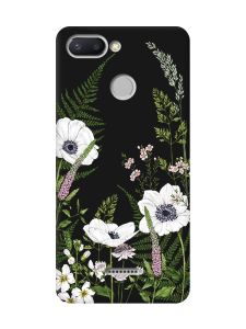 Матовий чорний чохол на Xiaomi Redmi 6 :: Квіти польові (принт 363)