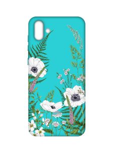 Матовий бірюзовий чохол на Samsung Galaxy A04 :: Квіти польові (принт 363)