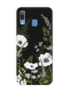 Матовий чорний чохол на Samsung Galaxy A30 (2019) / A20 (2019) :: Квіти польові (принт 363)
