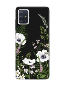 Матовий чорний чохол на Samsung Galaxy A51 :: Квіти польові (принт 363)