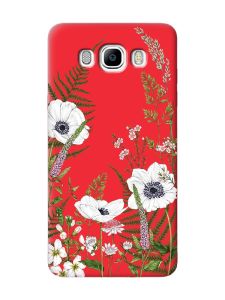 Матовий червоний чохол на Samsung Galaxy J7(2016) J710 :: Квіти польові (принт 363)