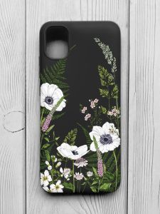 Матовий чорний чохол на Samsung Galaxy A04E/A042 :: Квіти польові (принт 363)