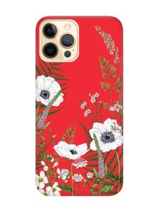 Матовий червоний чохол на Apple iPhone 12 Pro Max :: Квіти польові (принт 363)
