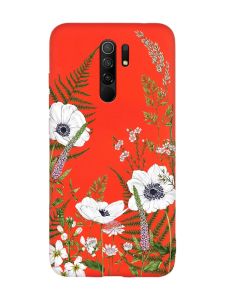 Матовий червоний чохол на Xiaomi Redmi Note 8 Pro :: Квіти польові (принт 363)