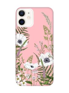 Матовий рожевий чохол на Apple iPhone 12 / 12 Pro (6.1) :: Квіти польові (принт 363)
