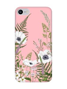 Матовий рожевий чохол на iPhone 7 / 8 :: Квіти польові (принт 363)