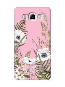 Матовий рожевий чохол на Samsung Galaxy J7(2016) J710 :: Квіти польові (принт 363)