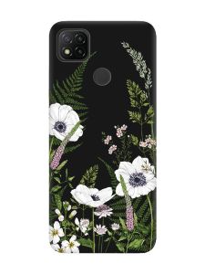 Матовий чорний чохол на Xiaomi Redmi 9C/10A :: Квіти польові (принт 363)