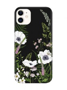 Матовий чорний чохол на Apple iPhone 11 (6.1) :: Квіти польові (принт 363)