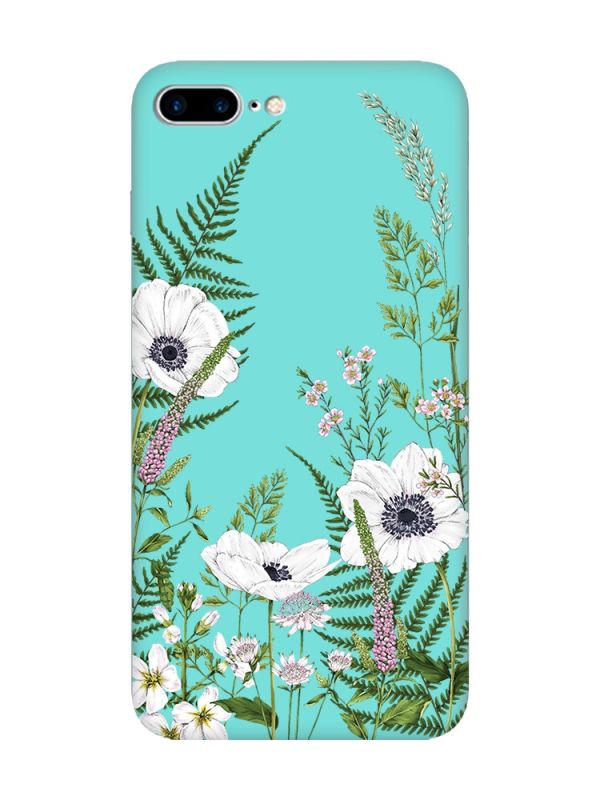 Матовий бірюзовий чохол на Apple iPhone 7 Plus / iPhone 8 Plus :: Квіти польові (принт 363)