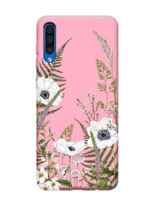 Матовий рожевий чохол на Samsung Galaxy A50 (2019) A505/A30s :: Квіти польові (принт 363)