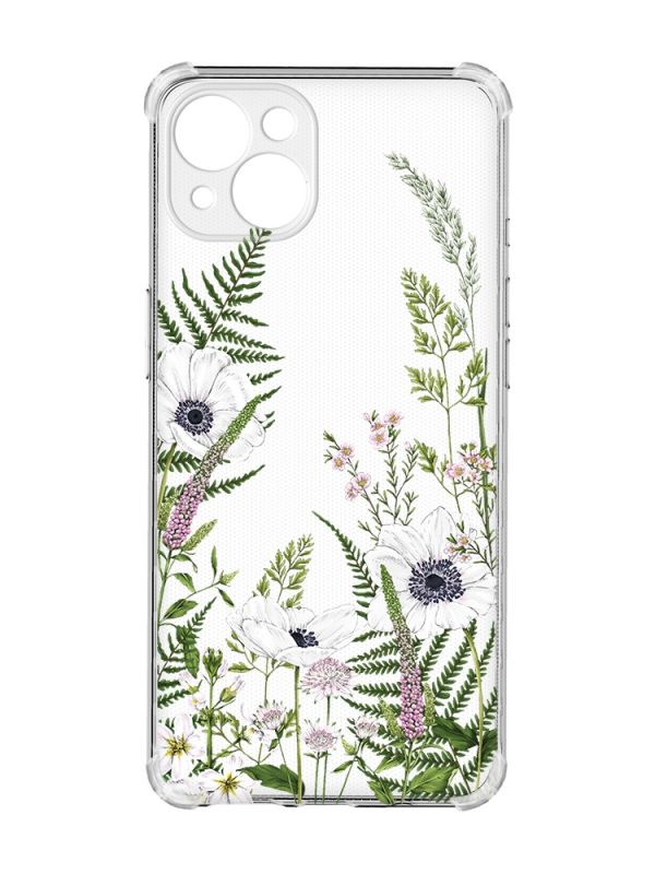 Чохол із потовщеними кутами на iPhone 15 Plus :: Квіти польові (принт 363)