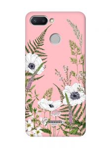 Матовий рожевий чохол на Xiaomi Redmi 6 :: Квіти польові (принт 363)