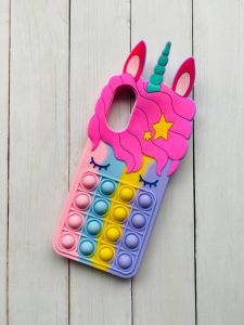 Чохол Поп-Іт Pop It для Oppo A17 Поп іт Одноріг троянд.-фіол