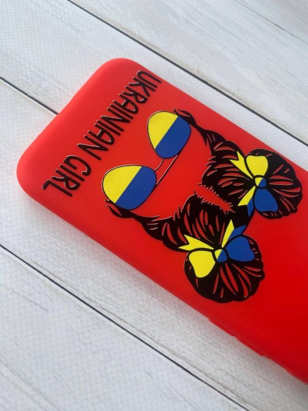 Матовий червоний чохол на Apple iPhone XR патріотичний дизайн Українська дівчина принт 113