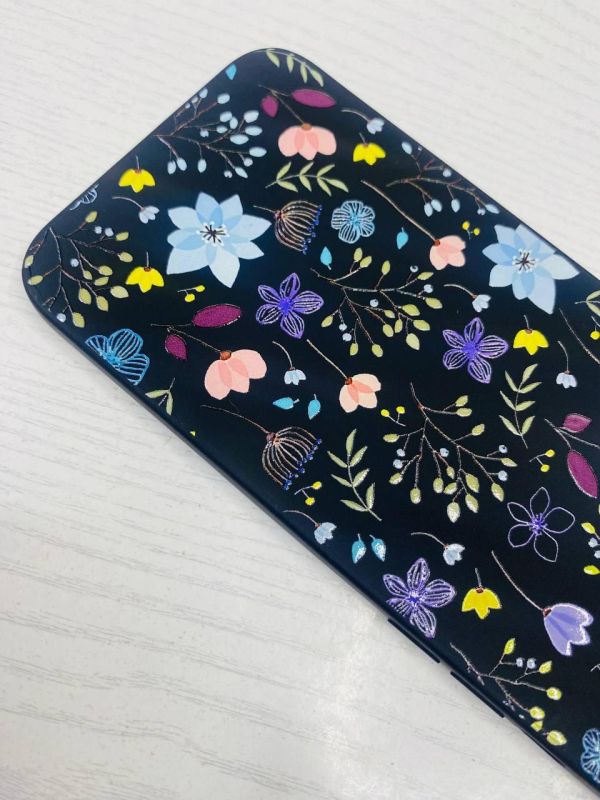 Матовий чорний чохол на Samsung Galaxy A31 :: Квітковий фон (принт 267)