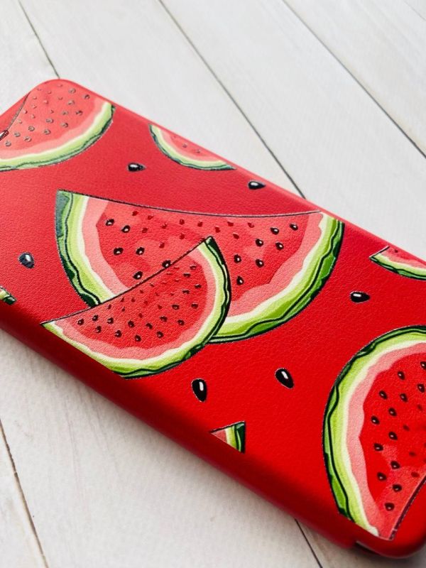 Чохол-книжка з малюнком для Xiaomi Redmi 8A Червоний :: Скибки кавуна (принт 342)