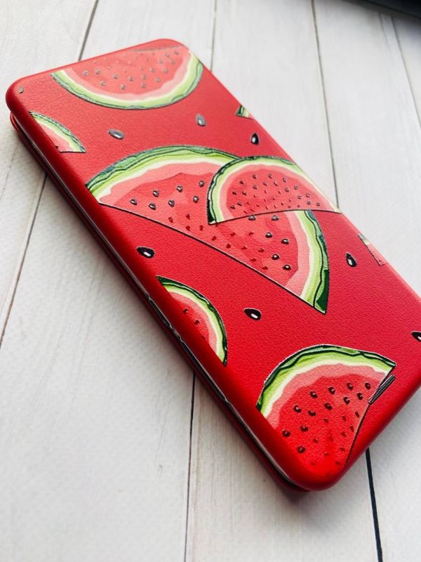 Чохол-книжка з малюнком для Xiaomi Redmi 9A Червоний :: Скибки кавуна (принт 342)