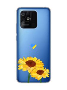 Прозорий чохол на Xiaomi Redmi 10C :: Жовті квіти (принт 364)