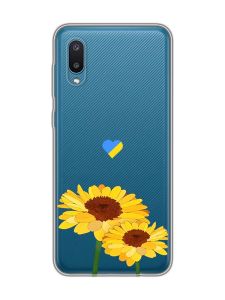 Прозорий чохол на Samsung Galaxy A02/A022 (2021) :: Жовті квіти (принт 364)