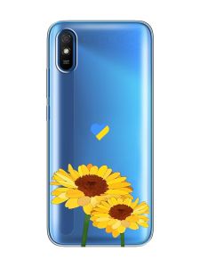Прозорий чохол на Xiaomi Redmi 9A  :: Жовті квіти (принт 364)