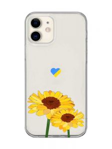Прозорий чохол на iPhone 12 mini :: Жовті квіти (принт 364)