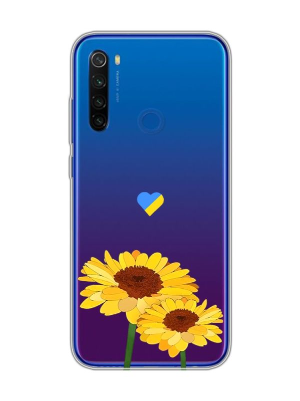 Прозорий чохол на Xiaomi Redmi Note 8T :: Жовті квіти (принт 364)