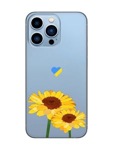 Прозорий чохол на Apple iPhone 13 Pro Max :: Жовті квіти (принт 364)