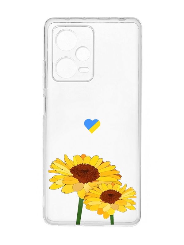 Прозорий чохол на Xiaomi Redmi Note 12 Pro 5G :: Жовті квіти (принт 364)