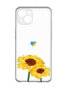 Прозорий чохол із захистом камер на iPhone 15 Plus :: Жовті квіти (принт 364)