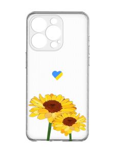 Прозорий чохол із захистом камери на iPhone 15 Pro Max :: Жовті квіти (принт 364)