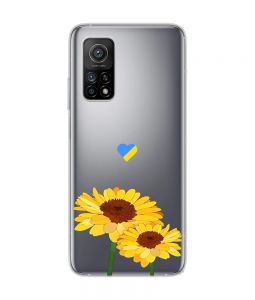Прозорий чохол на Xiaomi Mi 10T/Mi 10T Pro :: Жовті квіти (принт 364)