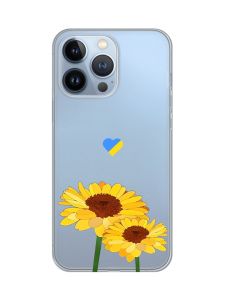 Прозорий чохол на Apple iPhone 13 Pro :: Жовті квіти (принт 364)