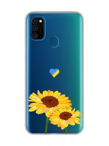 Прозорий чохол на Samsung Galaxy M30s/M21 :: Жовті квіти (принт 364)