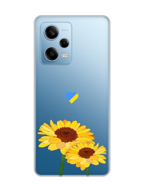 Прозорий чохол на Xiaomi Redmi Note 12 5G :: Жовті квіти (принт 364)