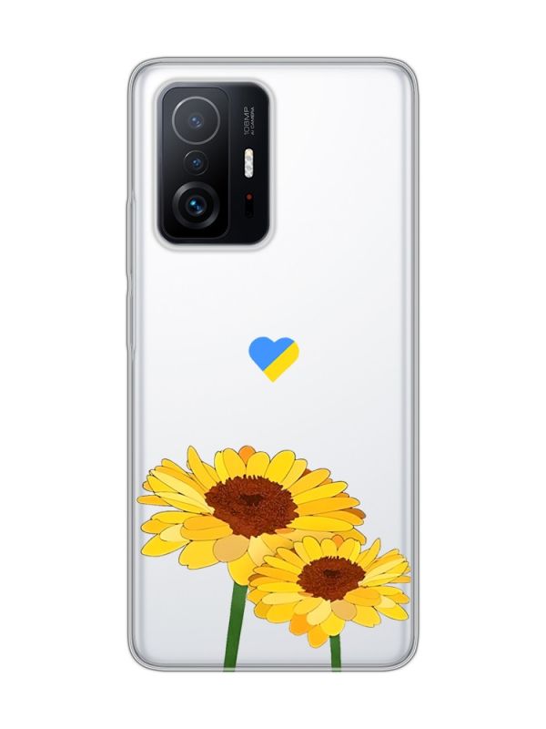 Прозорий чохол на Xiaomi 11T / 11T Pro :: Жовті квіти (принт 364)