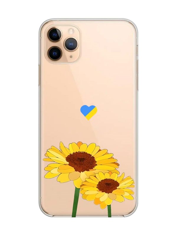 Прозорий чохол на iPhone 11 Pro Max (6,5) :: Жовті квіти (принт 364)