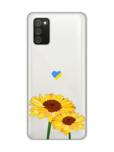 Прозорий чохол на Samsung Galaxy A02s :: Жовті квіти (принт 364)