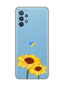 Прозорий чохол на Samsung Galaxy A32 :: Жовті квіти (принт 364)
