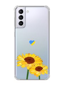 Чохол з потовщеними кутами на Samsung Galaxy S21 Plus :: Жовті квіти (принт 364)