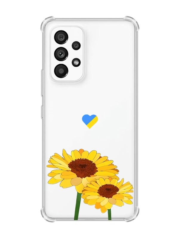 Чохол з потовщеними кутами на Samsung Galaxy A53 :: Жовті квіти (принт 364)