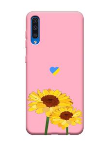 Матовий рожевий чохол на Samsung Galaxy A50 (2019) A505/A30s :: Жовті квіти (принт 364)