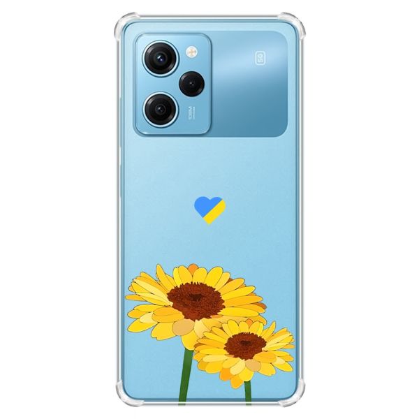 Чохол з потовщеними кутами на Xiaomi Redmi Note 12 Pro Speed 5G :: Жовті квіти (принт 364)