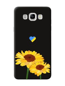 Матовий чорний чохол на Samsung Galaxy J7(2016) J710 :: Жовті квіти (принт 364)