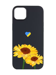 Матовий чорний чохол на Apple iPhone 14 Plus :: Жовті квіти (принт 364)