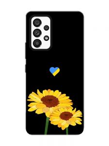 Матовий чорний чохол на Samsung Galaxy A53 4G/5G :: Жовті квіти (принт 364)