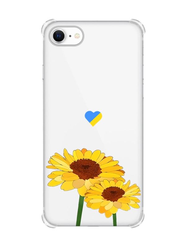 Чохол з потовщеними кутами на iPhone 7/ 7s/ 8/ 8s :: Жовті квіти (принт 364)
