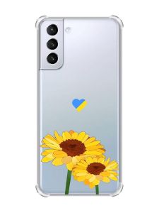 Чохол з потовщеними кутами на Samsung Galaxy S21 (G991) :: Жовті квіти (принт 364)