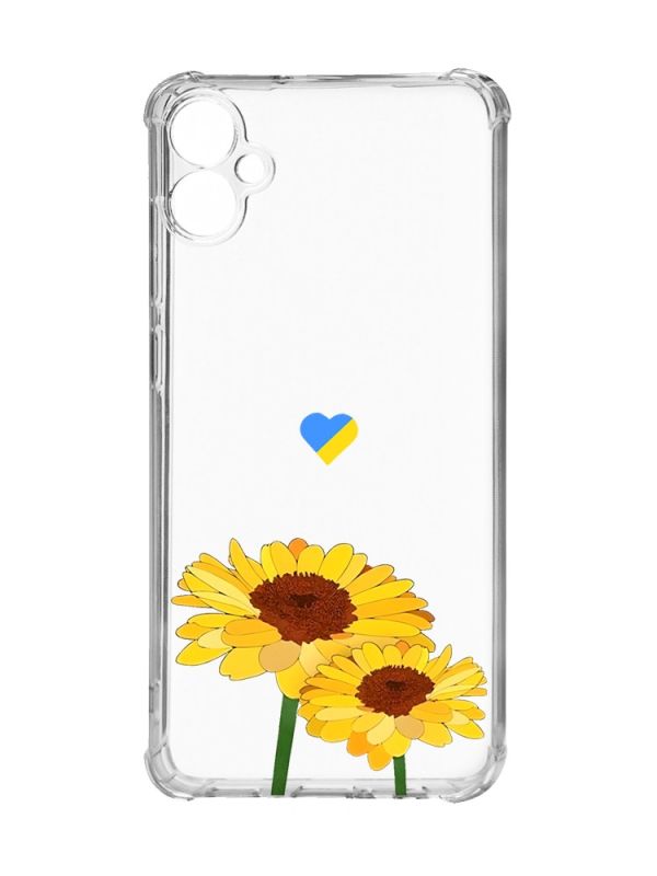 Чохол з потовщеними кутами на Samsung Galaxy A05 (A055) :: Жовті квіти (принт 364)