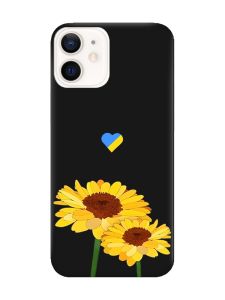 Матовий чорний чохол на Apple iPhone 12 / 12 Pro (6.1) :: Жовті квіти (принт 364)